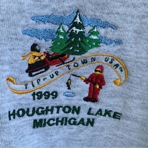 Vintage Houghton Lake Michigan 1999 Tip-of Town USA Adult Size XXL Fishing